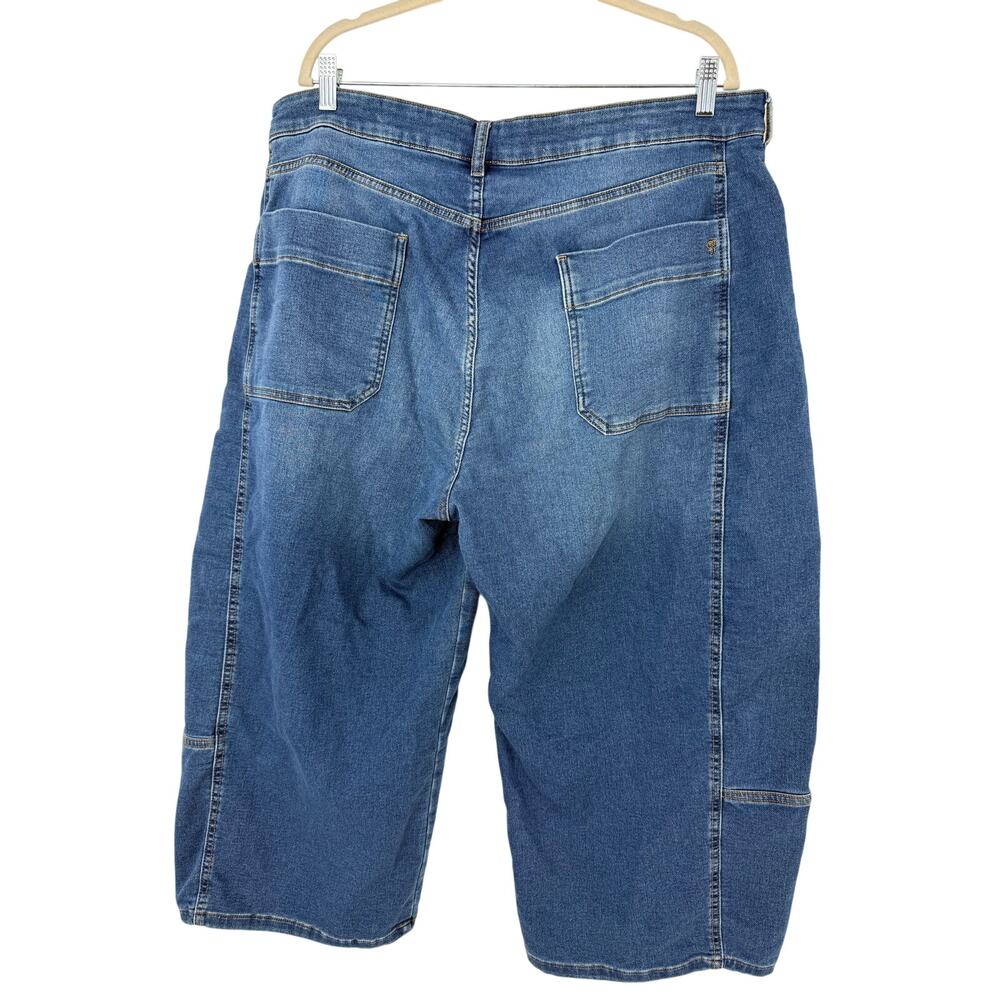 Anthropologie Pilcro Kenna Mid-Rise Heritage Crop Barrel Jeans Medium Wash 16W - Picture 4 of 13